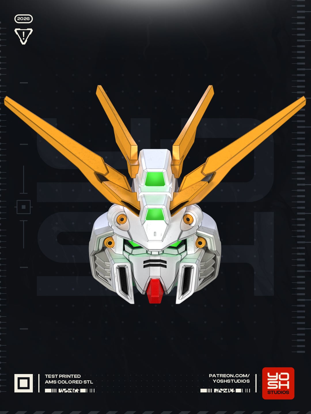 God Mecha Helmet 3D Printer STL File 3d model