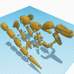 24-pieces Snap-Together Toy T-Rex Assembly 3d model