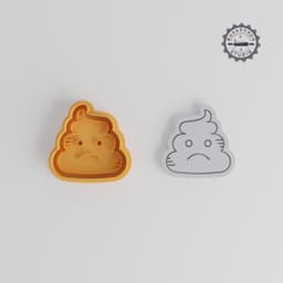 Poop Shape Cutter & Stamp Set, Emoji Cookie Tools, Fondant Crafting, 6-Piece Bundle, S/M/L Sizes PRODUCT_378 3d model
