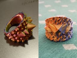Signet ring Diamond leaves & Signet ring Durian 3d model