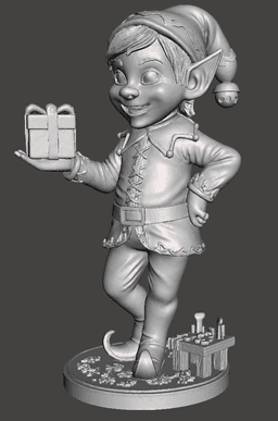 Charming Christmas Elf statue 3d model
