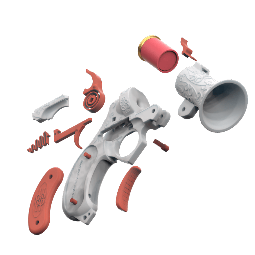 Victorian Flare Gun 3d model