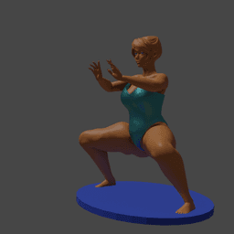 Thick Woman Performing a Kata v1 3d model