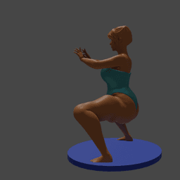 Thick Woman Performing a Kata v1 3d model