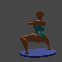 Thick Woman Performing a Kata v1 3d model