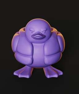 Buff Duck Planter STL | Desk Decor 3D Print | Functional 3d model