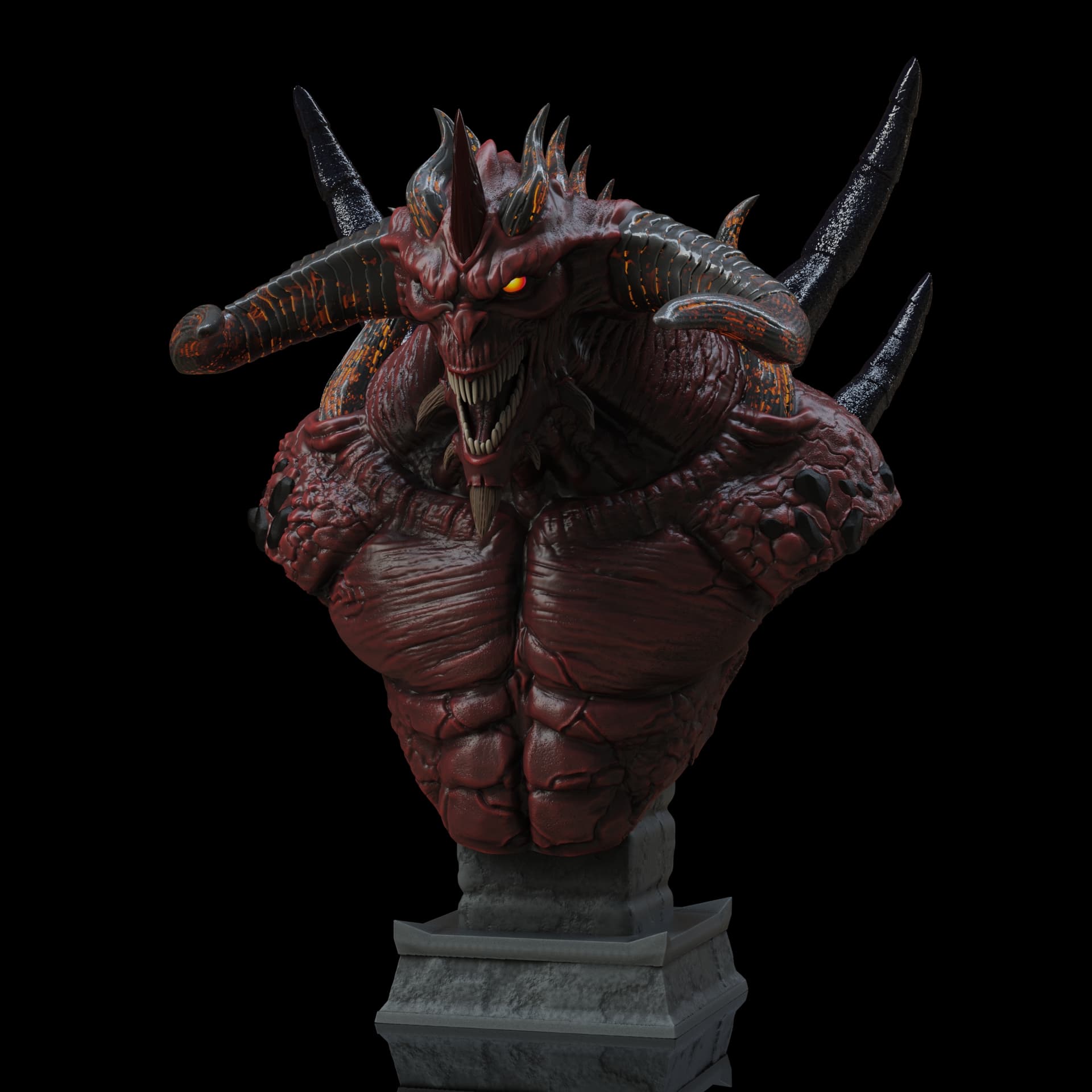 Diablo Bust (Pre-Supported) 3d model