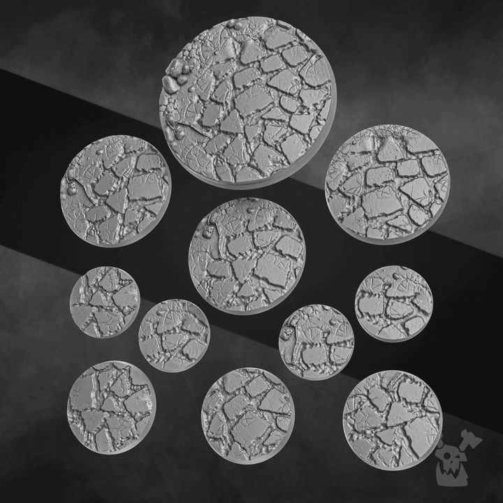 Decorative bases "Flat Stone" Set 3d model