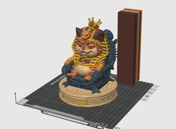 Fat Cat Pharaoh Throne 3MF | Egyptian Multi-Color | Chibi 3d model