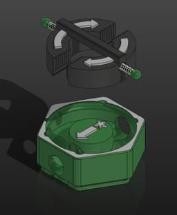 Hextraction Gauss Cannon Spinner 3d model