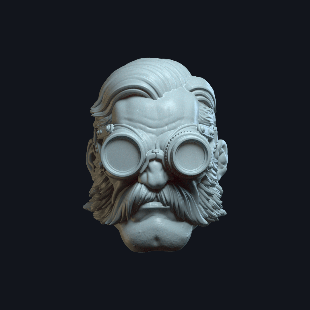 Dex v2 Action Figure Head 3d model