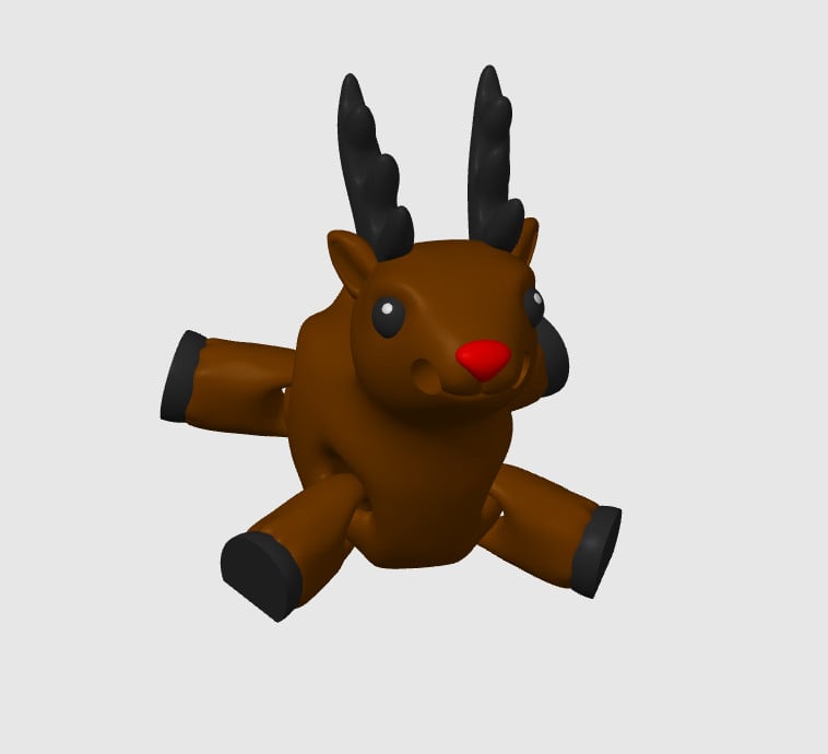 Reindeer Fidget Keychain 3d model
