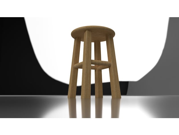 Simple Barstool Model 3d model