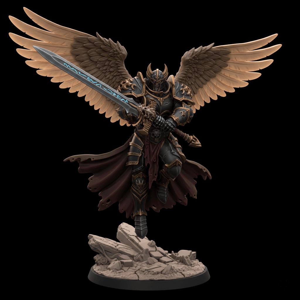 Celestial Paladin Radiant Wings Printable STL File 3d model