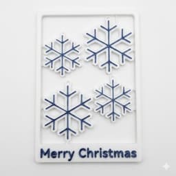 Snow Flake Ornament Card 3d model