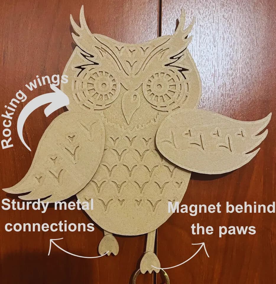 Owl Key Holder with Rising Wings 3d model