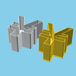 Yen Or Yuan Sign, nestable box (v1) 3d model