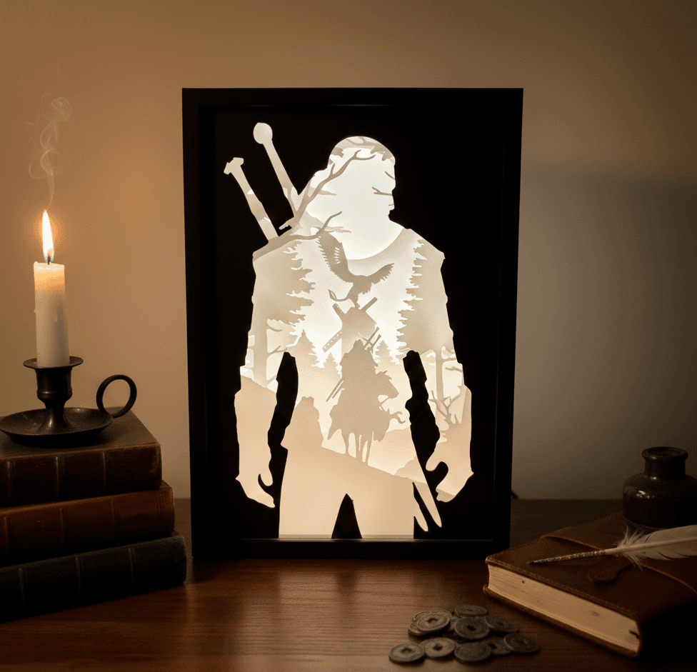 The Witcher Shadow Box 3d Lamp 3d model