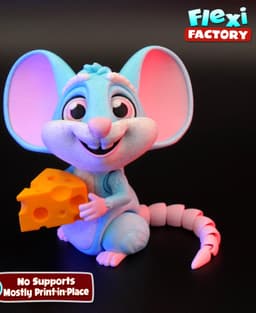 Flexi Factory Mouse & Cheese with 3MF Included! 3d model