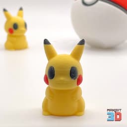 3D Printable Chibi Pikachu With Print in Place Pokeball 3d model