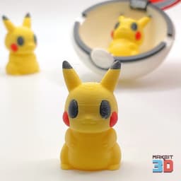 3D Printable Chibi Pikachu With Print in Place Pokeball 3d model