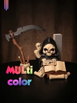 Grim Reaper Desk Set 3MF | Gothic Multi-Color | DeskOrganizer 3d model