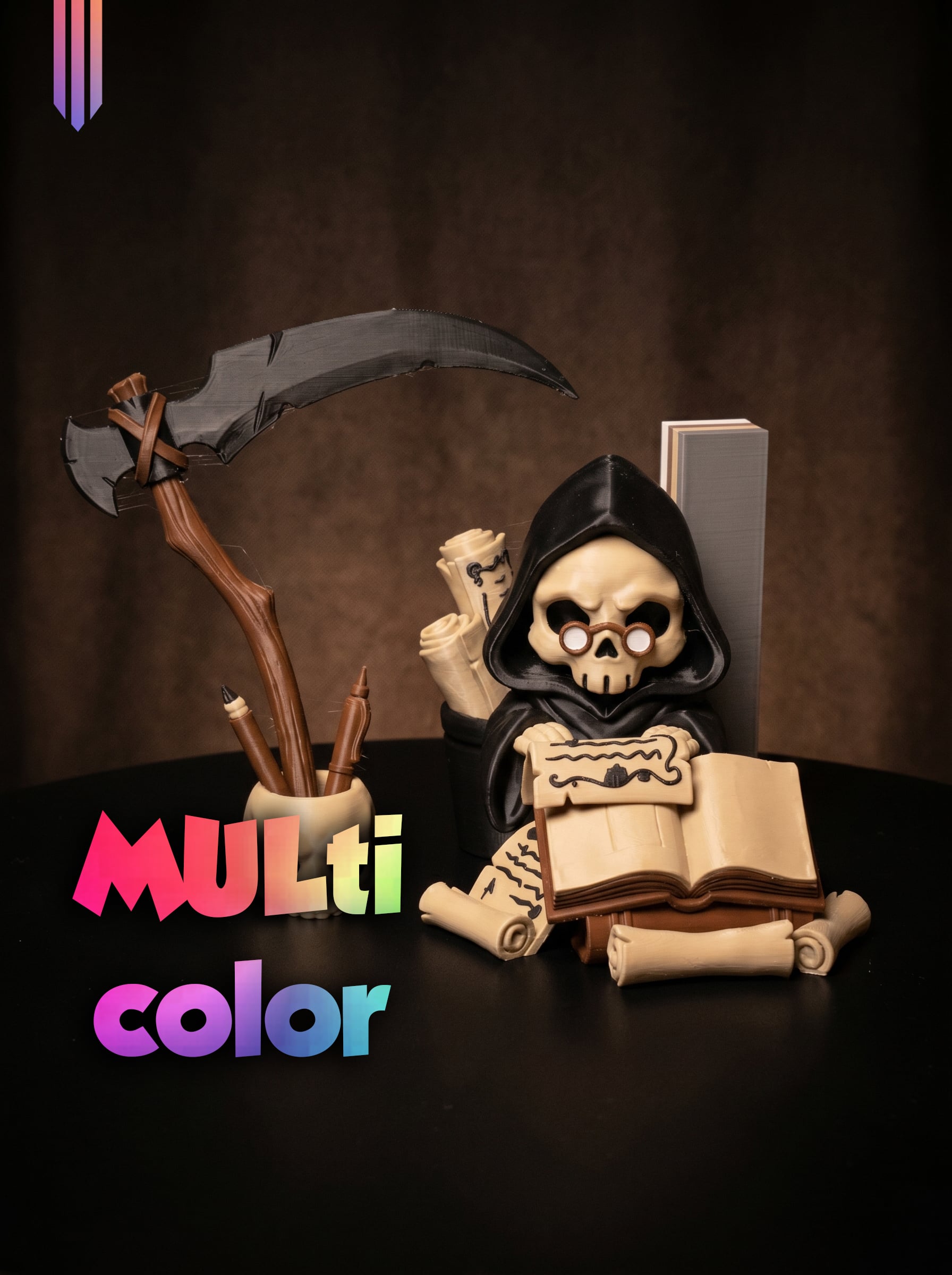 Grim Reaper Desk Set 3MF | Gothic Multi-Color | DeskOrganizer 3d model
