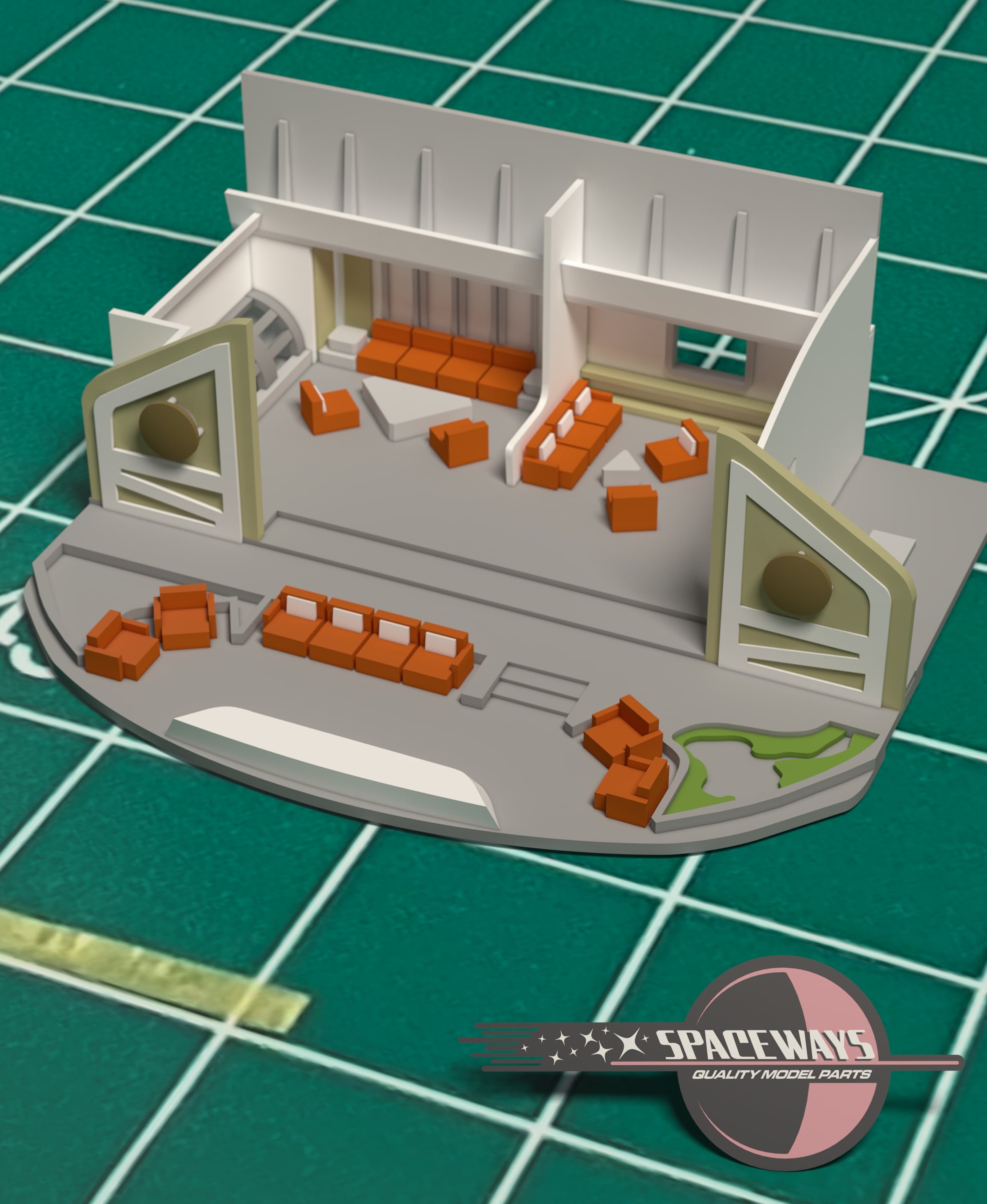 1/350 Refit Officer's Lounge Replacement 3d model