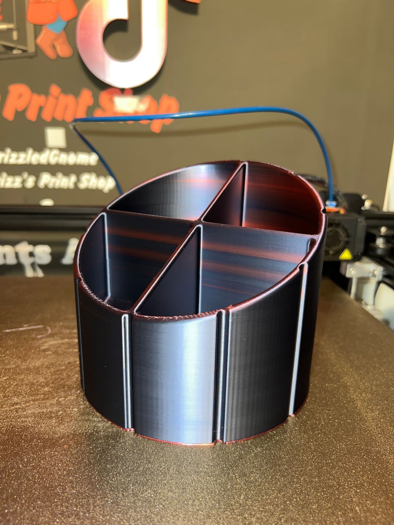 Classic 4 slot desk organizer - Print in place 3d model