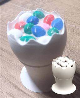 Broken egg full of eggs Easter decoration 3d model