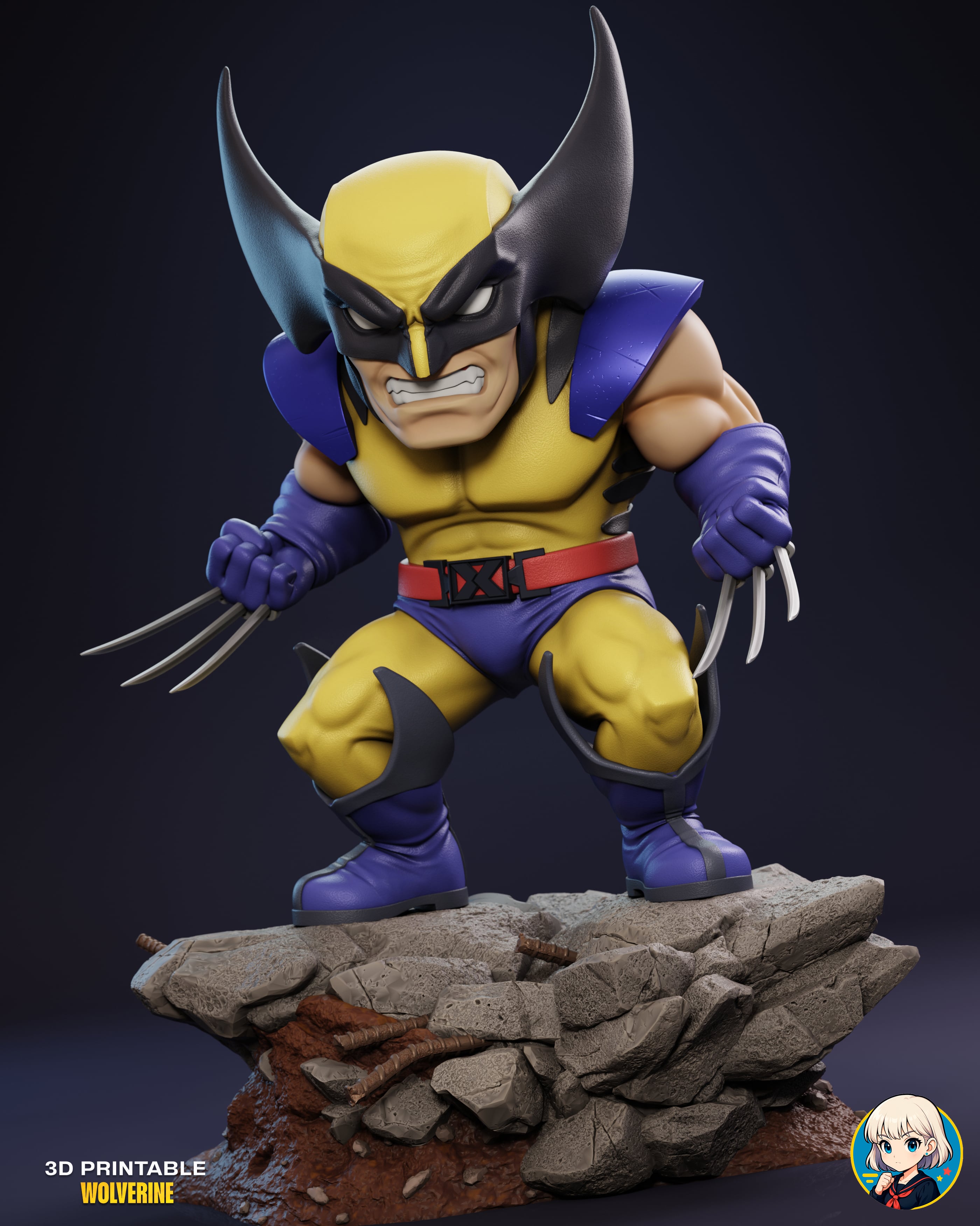 wolverine Chibi - Premium Collectible 3d model