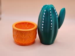 Plant Pot and cactus 3d model