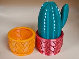Plant Pot and cactus 3d model
