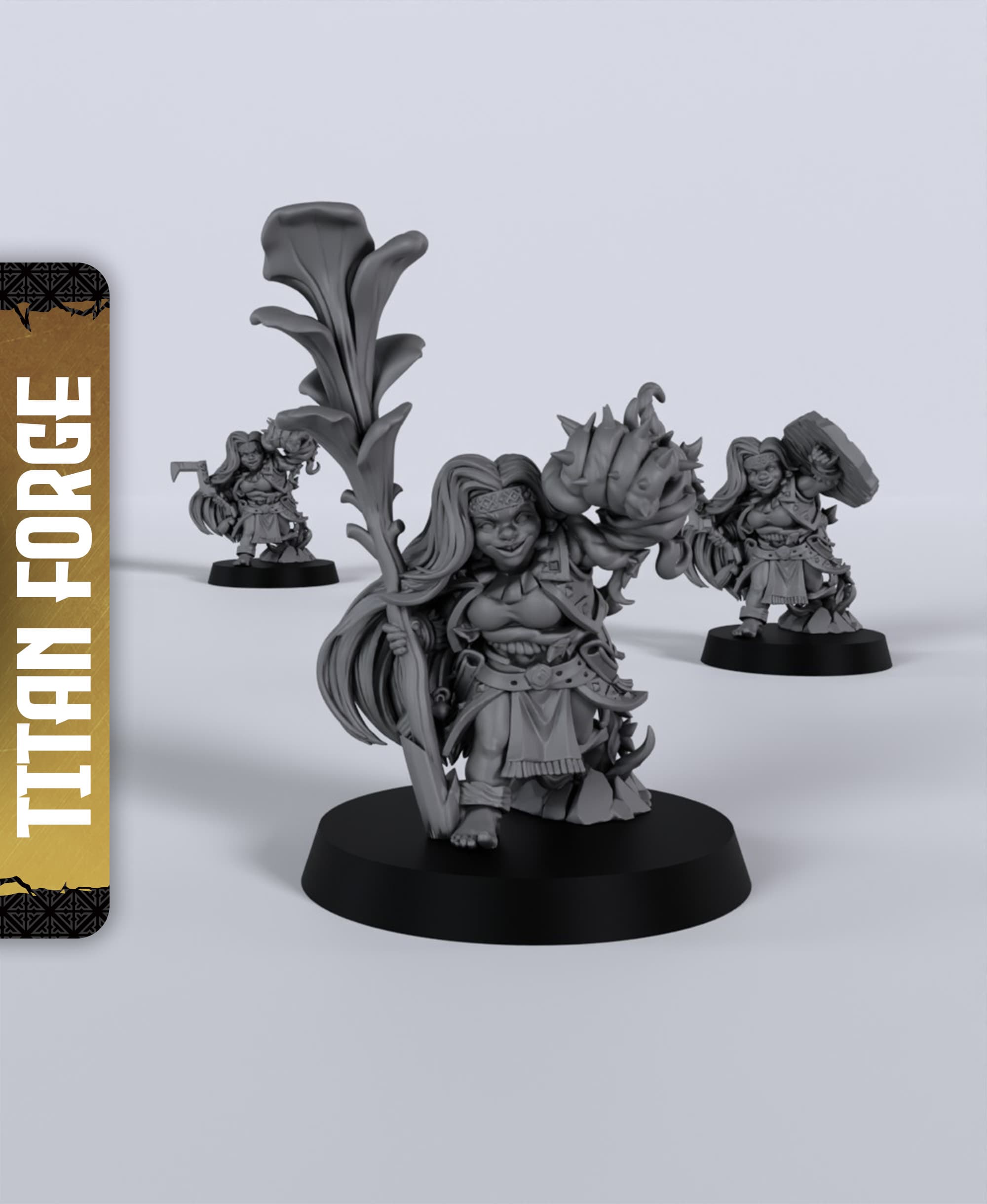 Dwarf Druid - With Free Dragon - 5e DnD Inspired for RPG and Wargamers 3d model