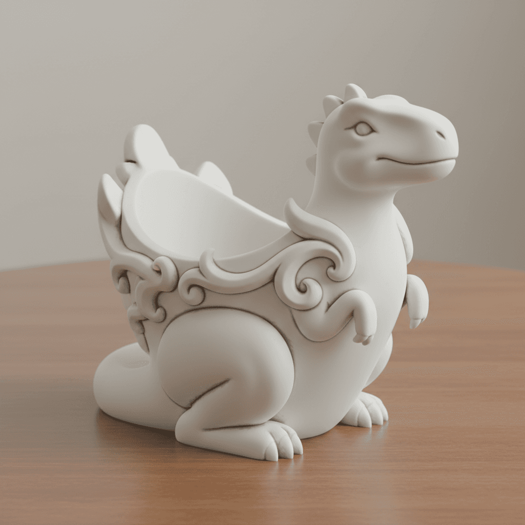 Dinosaur Storage Organizer Basket Printable STL File 3d model
