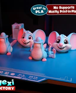 Flexi Factory Mouse & Cheese with 3MF Included! 3d model