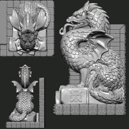 Dragon,Gargoyle Bookend 3d model