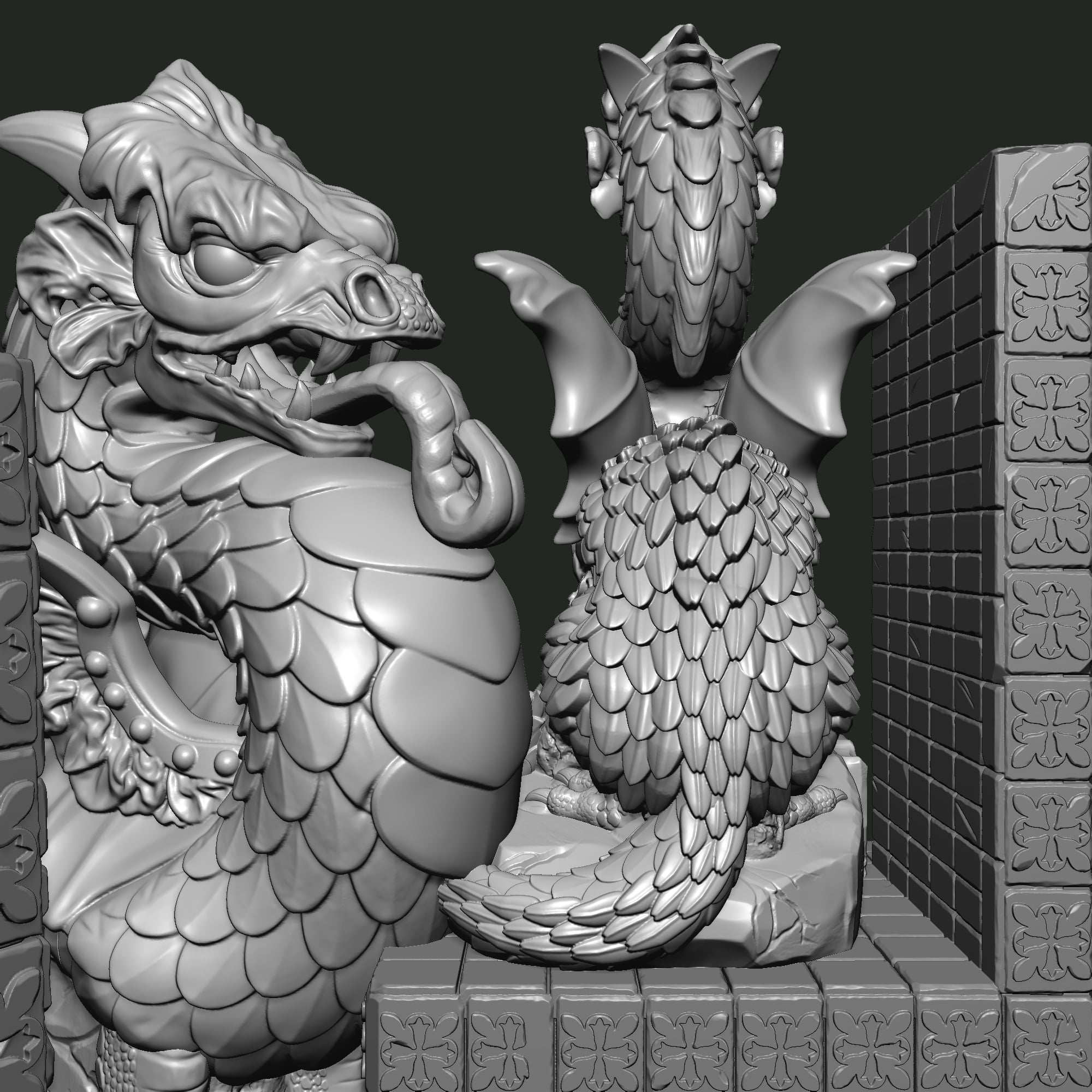 Dragon,Gargoyle Bookend 3d model