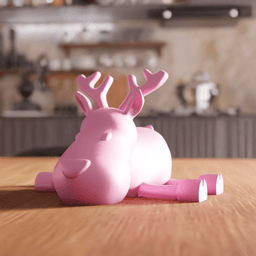Chibi Style Kawaii Reindeer Holiday Figurine 3d model