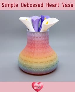 Simple Debossed Heart Vase 3d model