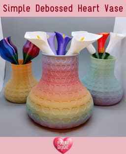 Simple Debossed Heart Vase 3d model