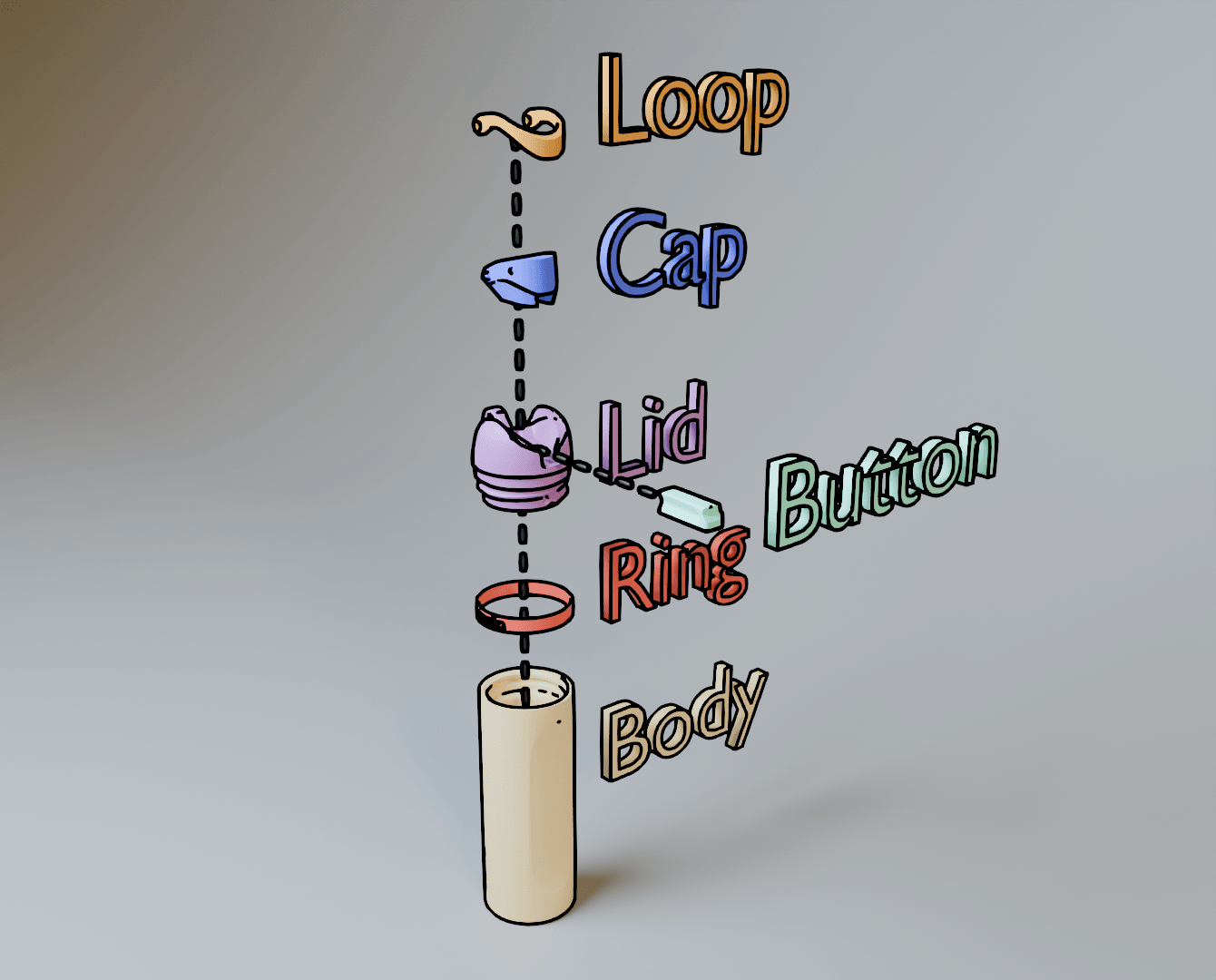 The Best Owala Inspired Lib Balm Keychain 3d model