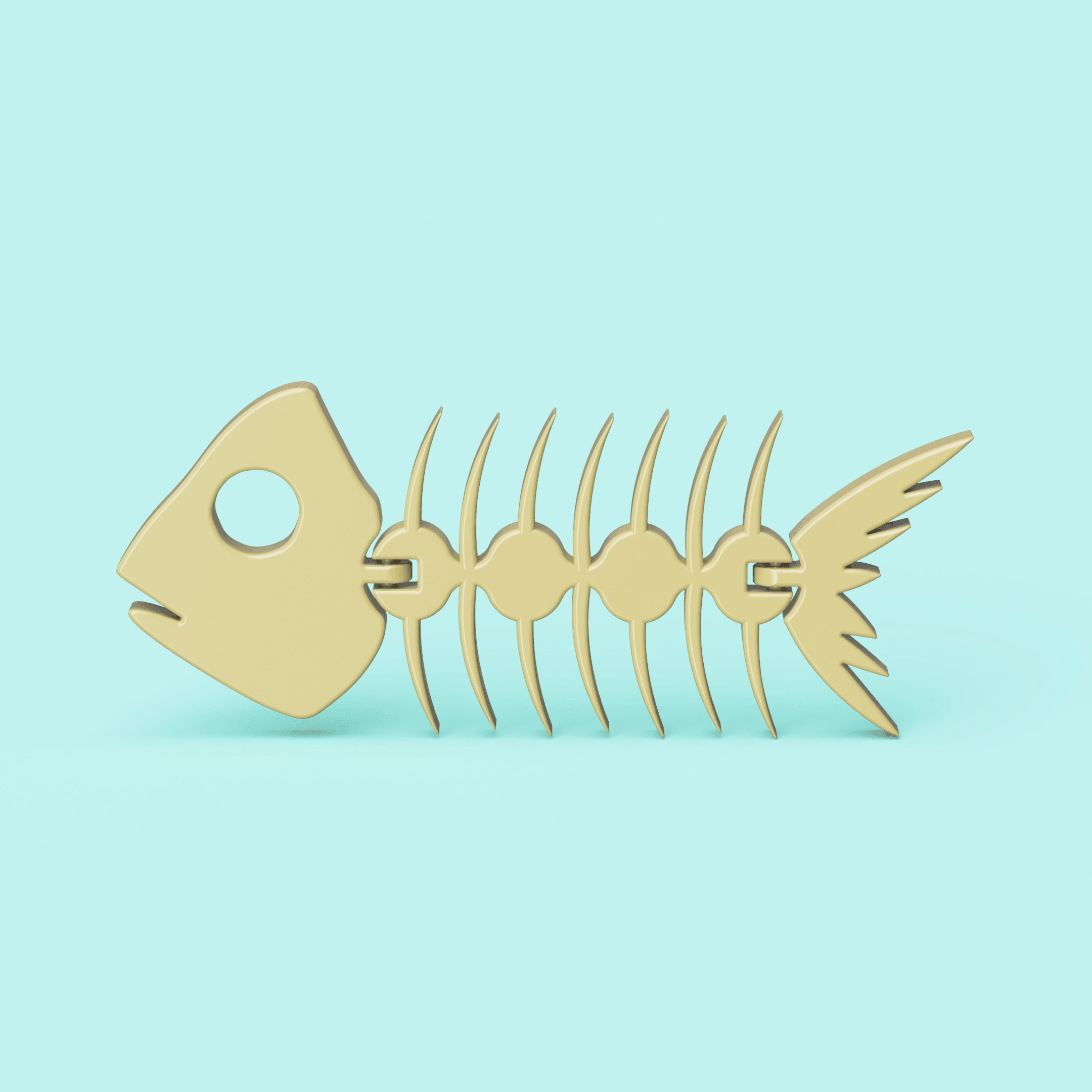 Articulated Fish Fossil 3d model
