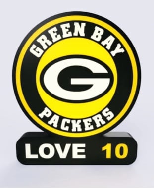 Green Bay Packers Sign – LED Strip Compatible 3d model