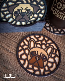 FRENCHIE & PUG COASTER 3d model