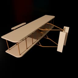 wright brothers plane decoration 3d model