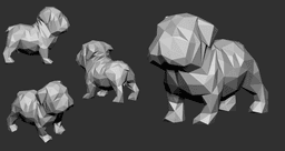 Low poly Bulldog 3d model