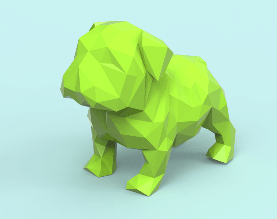 Low poly Bulldog 3d model