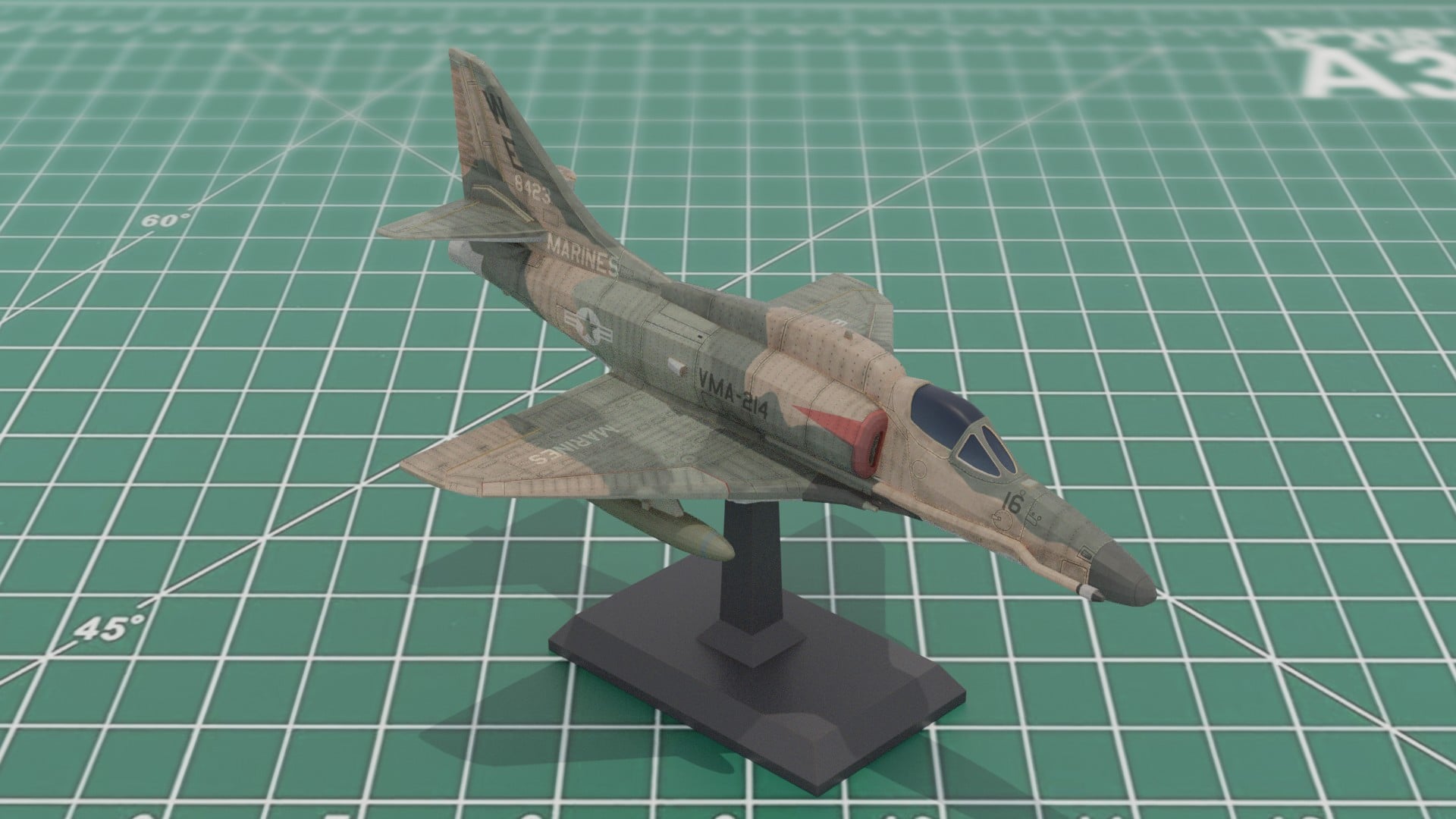 A4 Skyhawk Attack Jet Aircraft 3D Print Model 3d model