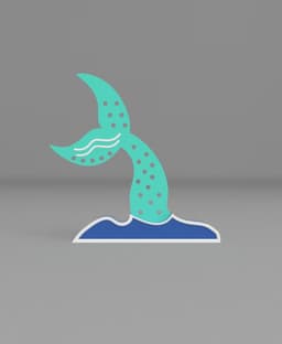Mermaid tail earring holder 3d model